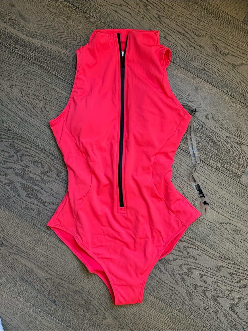 NWT Sleeveless Surfy swimsuit, Hot Coral, Large Short torso - Picture 6 of 9